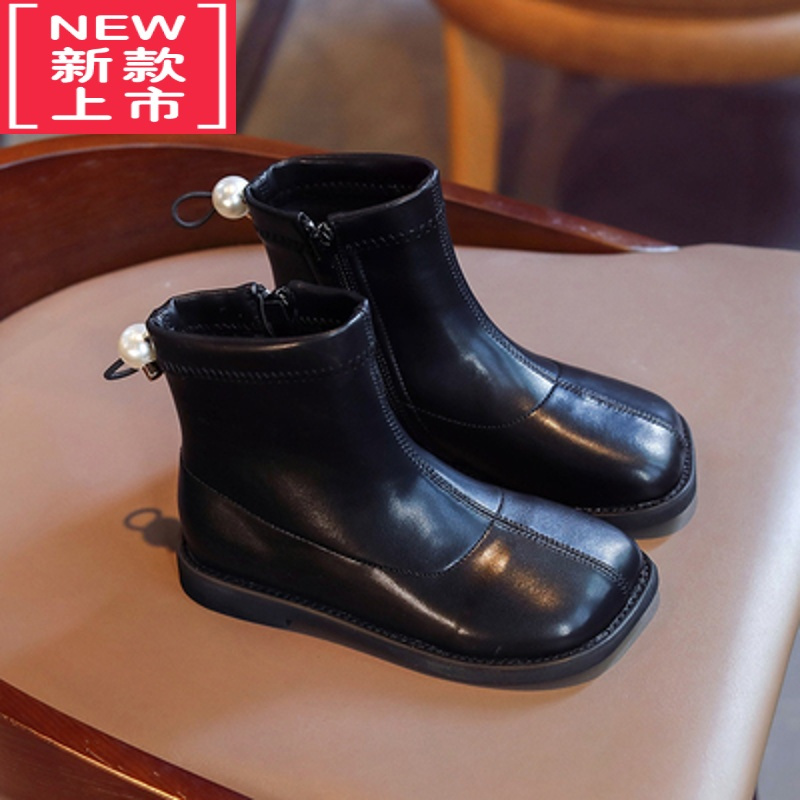 可莉允女童鞋马丁靴2022年秋款短靴秋冬加绒洋气风儿童靴子春秋单靴