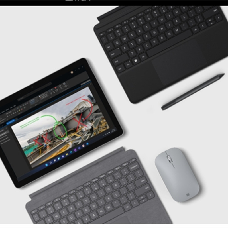 [配原装冰晶蓝键盘]微软Surface Go4 10.5英寸二合一平板电脑 亮铂金 N200 8G 128G
