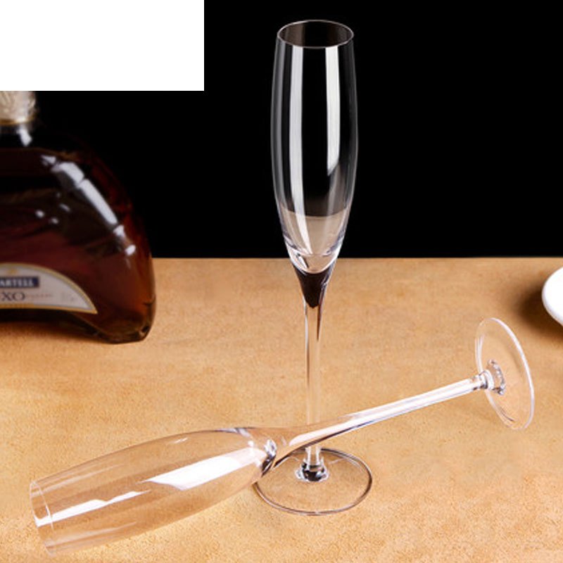 水晶香槟杯子套装家用高脚杯甜酒杯气泡酒杯简约水杯通用家居器皿水具