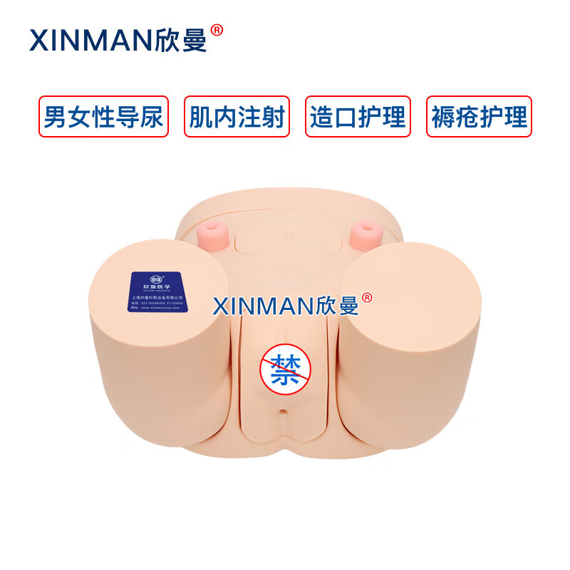 欣曼科教 高级男女性互换导尿操作训练模型 导尿练习模拟人XM-H12高清大图