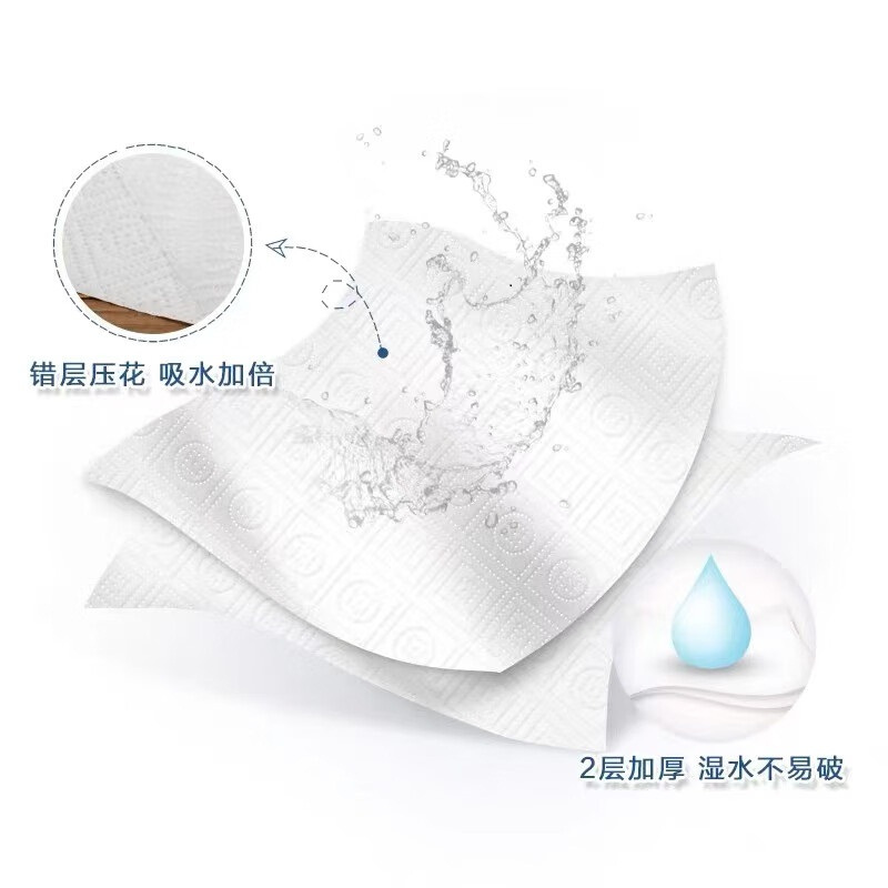 心相印(Mind Act Upon Mind)(箱装)厨房用纸心相印60抽9包塑装无印花厨房纸巾KDT360高清大图