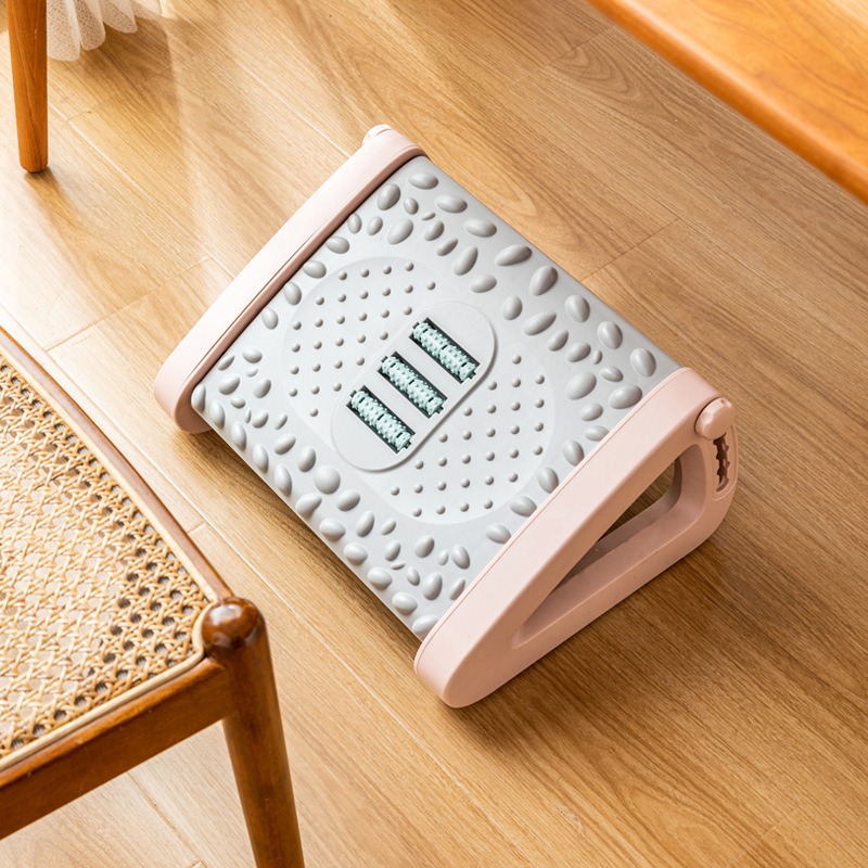 华普思指压板按摩垫脚凳带滚轮脚底按摩凳家用沙发休闲踩脚凳搭脚踏板少女粉(专利产品&直播款)升降可调节