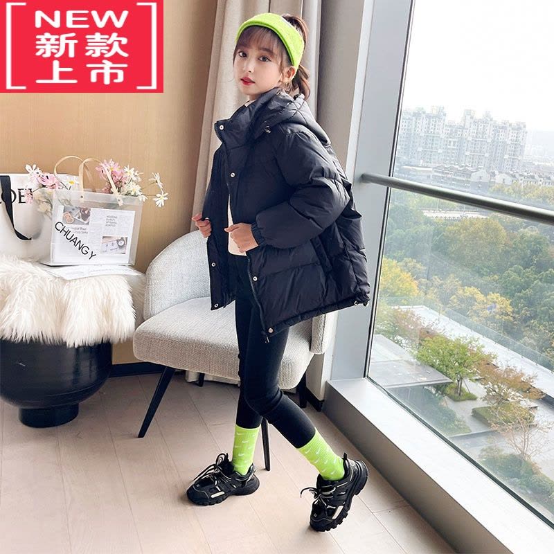 可莉允女童冬季棉衣2022新款加厚面包服外套中大童时尚手塞棉洋气棉袄棉服图片
