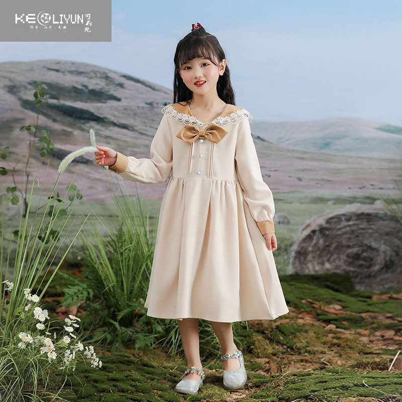 可莉允女童公主裙春装洋气女孩款裙子中大童高端长裙儿童春季连衣裙