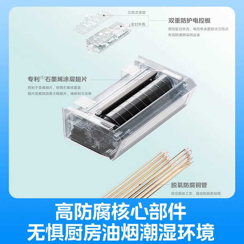 美的厨房空调家用厨房专用1.5匹厨清凉变频集成吊顶式大冷量防油烟省电厨房空调CKF-30XW/BN8Y-XD300耀石黑高清大图