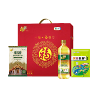 中粮·福临门 泰玉香米高粱米玉米油组合装 粮油套装A