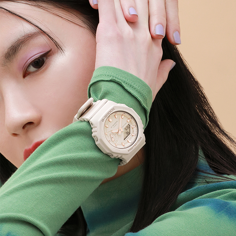 卡西欧手表 G-SHOCK新品八角形边框设计防水防震运动石英表女款GMA-s2100高清大图