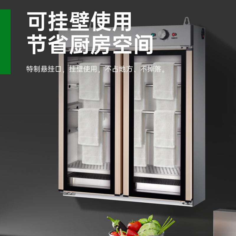 意黛斯YIDAISI毛巾消毒柜 热风循环刀具壁挂毛巾消毒柜商用 臭氧紫外线YDS-RKZ200-D17B高清大图