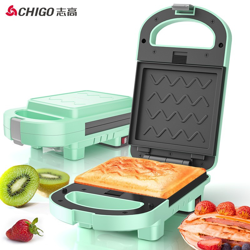 志高chigo三明治机早餐机家用面包机华夫饼机可拆洗双面加热电饼铛
