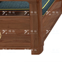 臻远 ZY4022931 中式胡桃木实木沙发 三人位