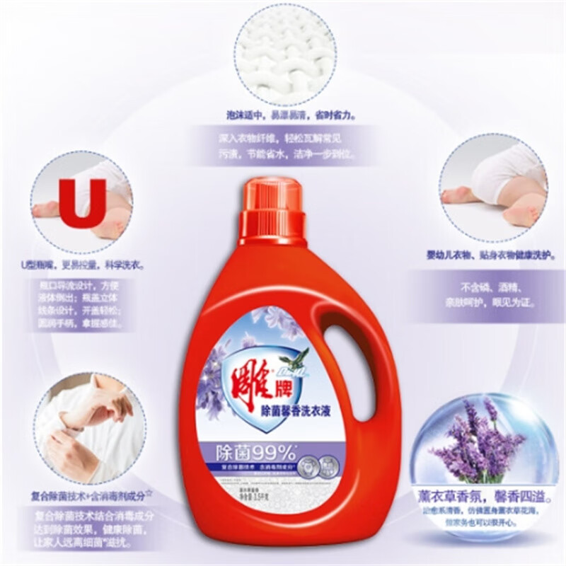 雕3.5kg雕牌除菌馨香洗衣液+3.5kg雕馨香液拉绳DSN4有费用电商便宜高清大图