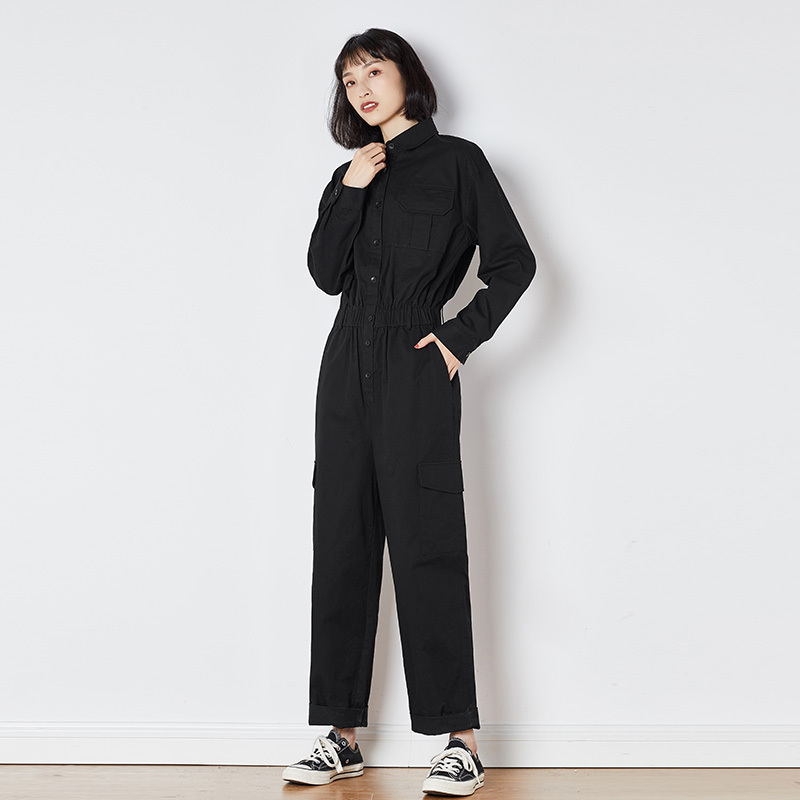 唐狮春新款休闲裤工装连体衣女装时髦显瘦连体裤女网红潮裤子