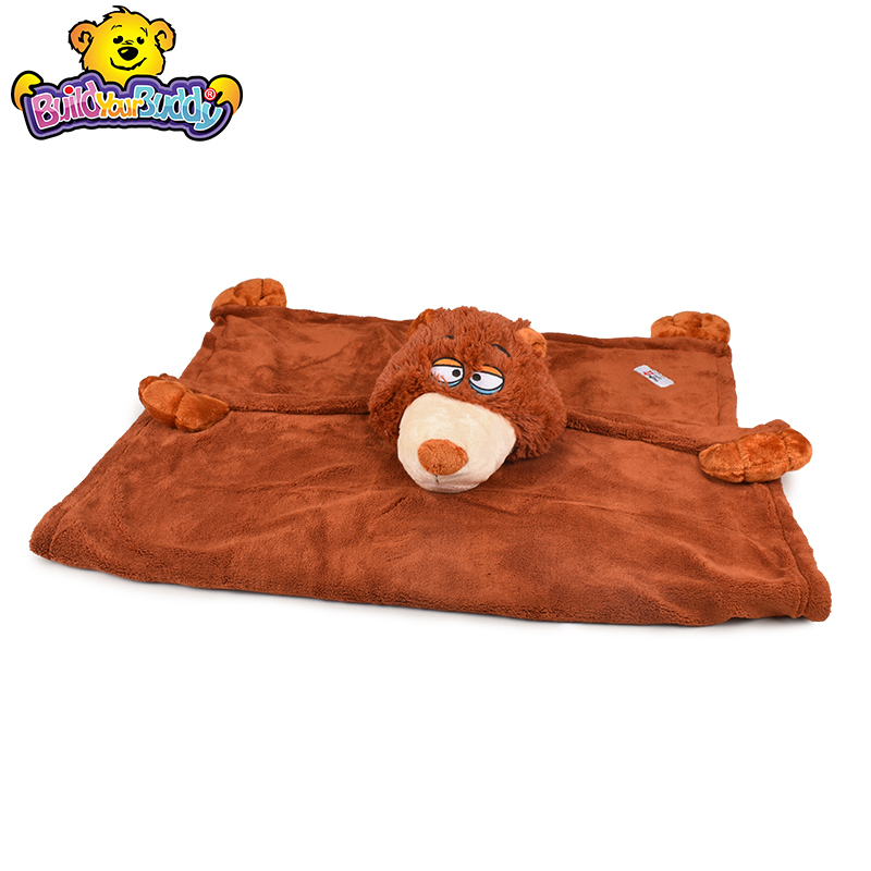 高档珊瑚绒棕熊手偶毯 Plush Blankets and Hand Puppets PP袋 手偶玩具毛毯