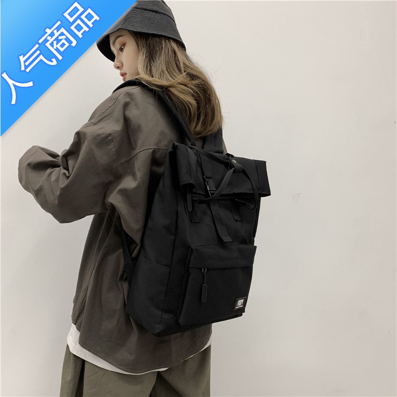FENGHOU日系原宿百搭书包女韩版ins电脑背包男女高中大容量大学生双肩包学生书包