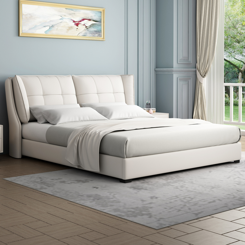 妮曼迪 科技布床 轻奢现代布艺床主卧北欧简约卧室1.