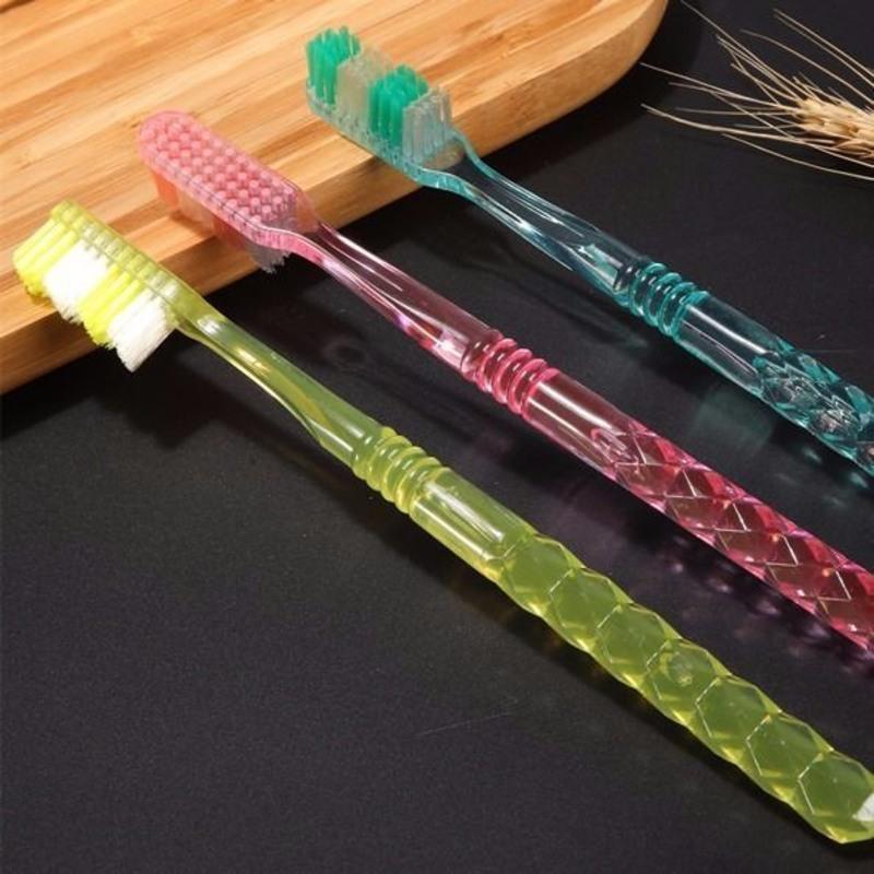 成人硬毛牙刷美白牙刷 圆柄硬毛 买5送1