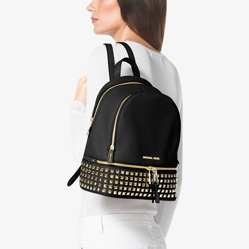 Michael Kors 迈克科尔斯RHEA女士铆钉款纯牛皮中号双肩背包