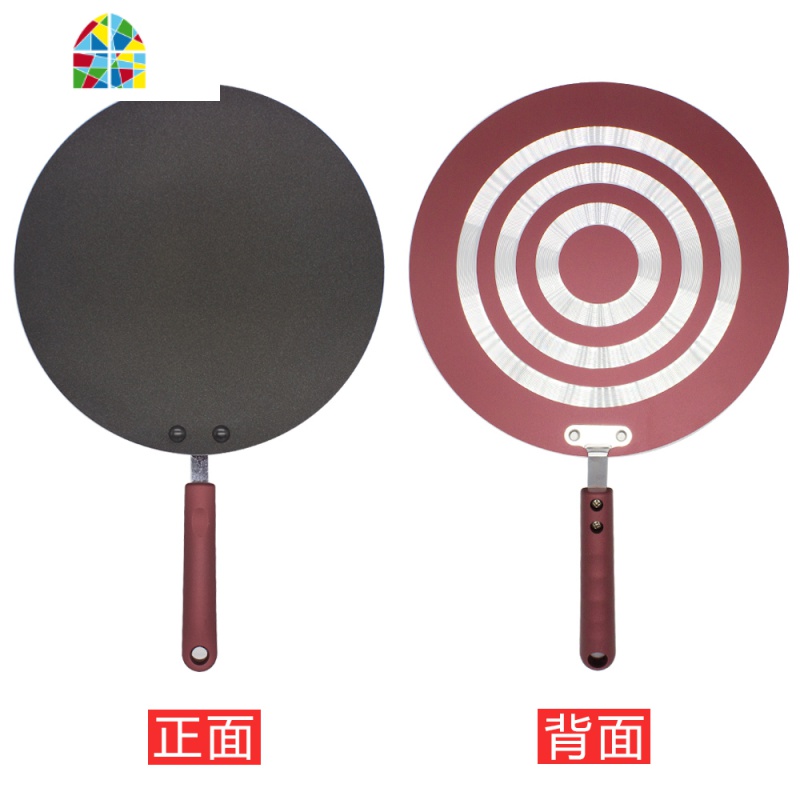 煎饼果子锅山东杂粮煎饼锅摊鸡蛋饼锅家用手抓饼锅平底不粘锅燃气 FENGHOU 30cm轻便款+教程无工具煎锅高清大图