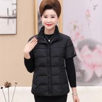 迪鲁奥（DILUAO)40岁50岁妈妈穿的妈妈冬装马甲马夹中老年人女外套无袖保暖背心厚_30 3XL 09半袖黑色