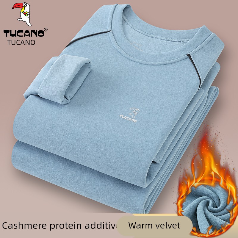 啄木鸟保暖内衣男套装冬季德绒加绒加厚防寒中青少年薄款秋衣秋秋高清大图