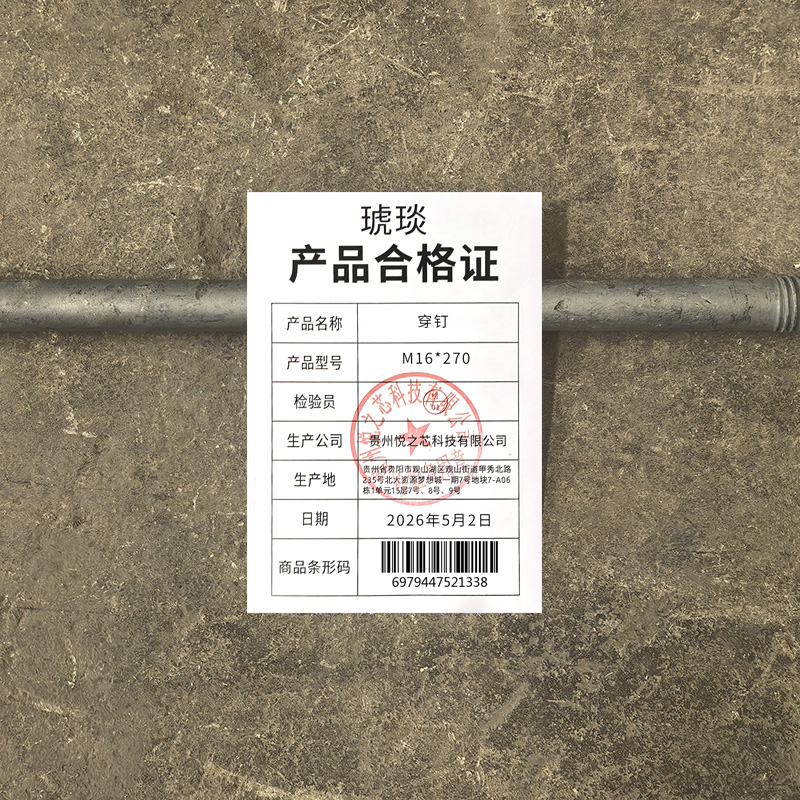 琥琰 穿钉 M16*270高清大图