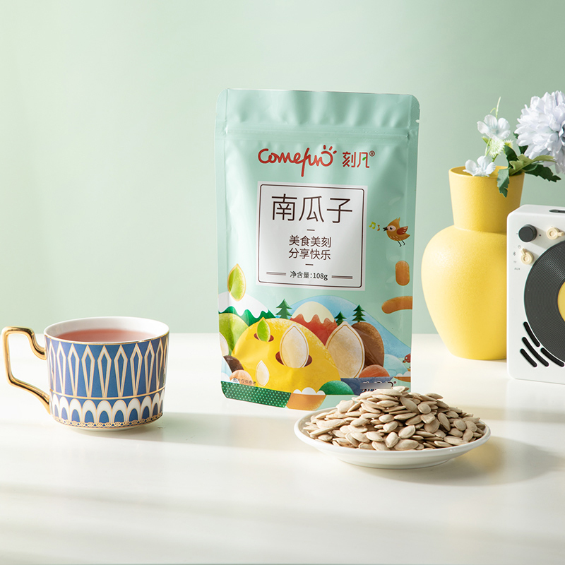 [领卷299-210]刻凡[纸皮南瓜子108g]原味南瓜籽炒货坚果办公室休闲追剧解馋零食