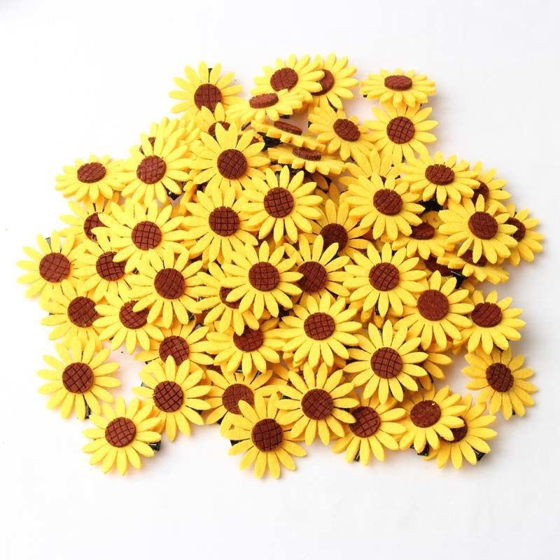 向日葵发夹头饰品太阳花卡子个性可爱边夹顶夹女童头花小清新彩色