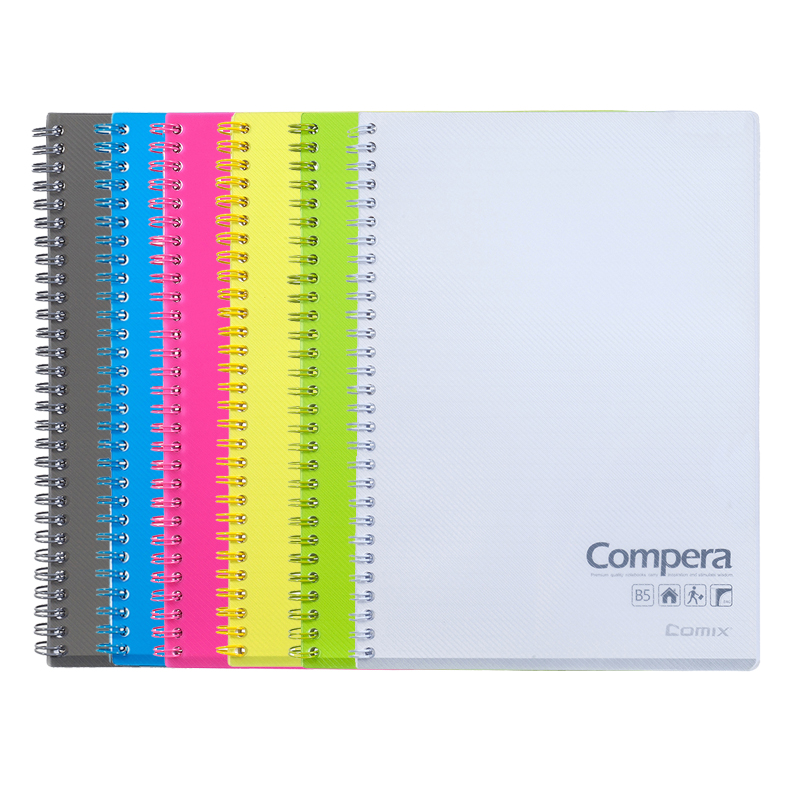 齐心 CPB5801 Compera 双螺旋PP面本 B5 80张 透黄 (单位:本 )