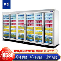 希冷（XILEN）展示柜冷藏饮料柜商用 保鲜柜啤酒柜 立式超市便利店冰箱冰柜冷柜分体机风冷 6门分体机
