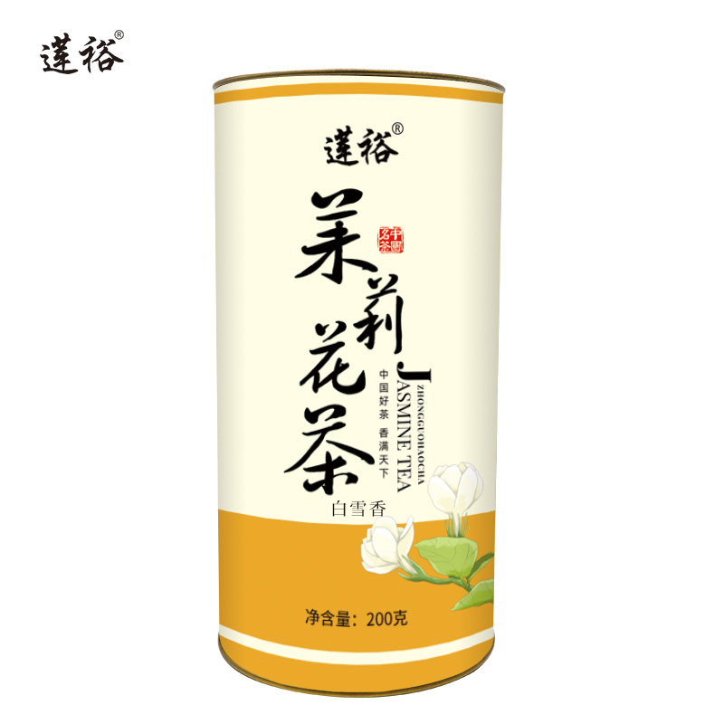 莲裕茉莉花茶白雪香200克桶高清大图