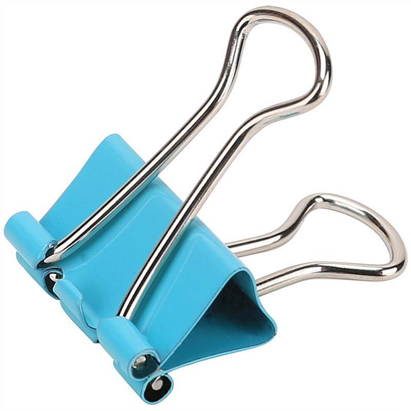 得力8555-5#彩色长尾票夹19mm(筒装)(混)(40只/筒)铁票夹 文件夹子 资料试卷夹 办公文具用品 夹子 长尾高清大图