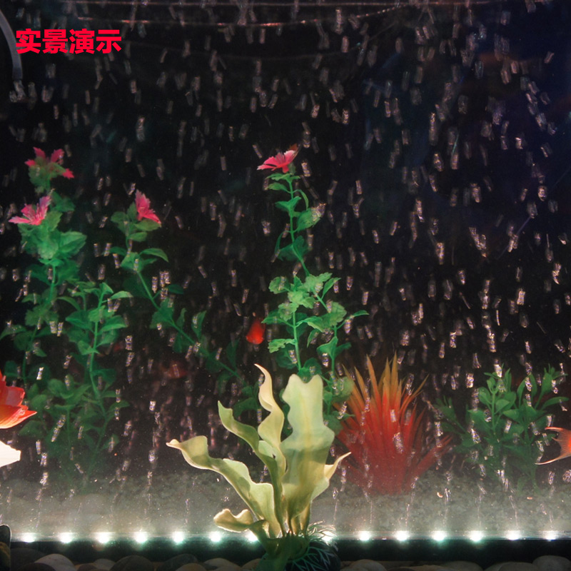 鱼缸LED气泡灯七彩灯带水族箱遥控变色气泡灯LED潜水灯气泡条造景高清大图