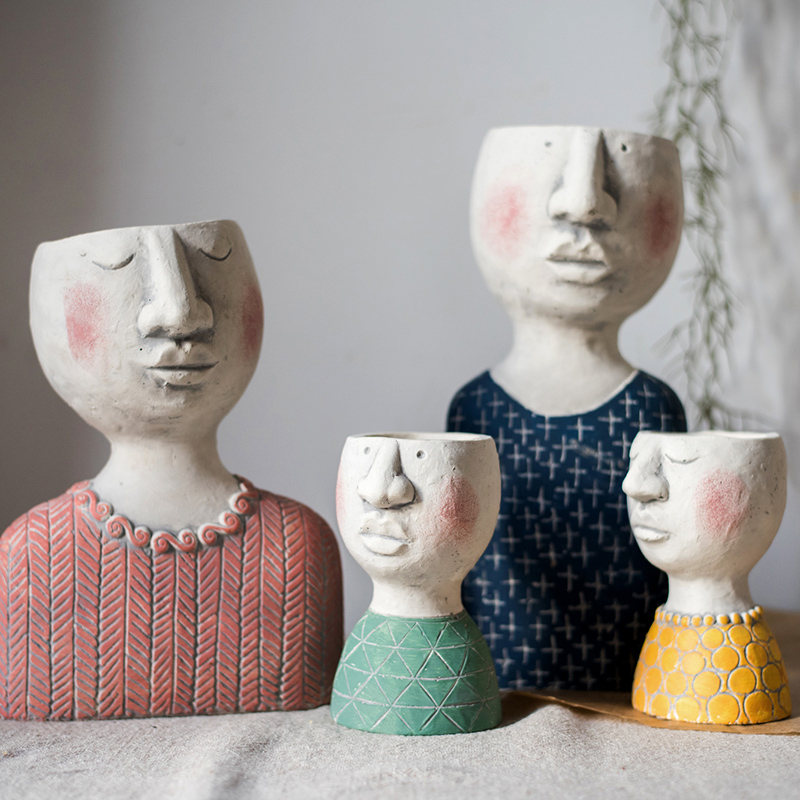 美帮汇Poet gden诗人之家 艺术人像塑花器花盆杂货花园装饰 Boy 大高清大图