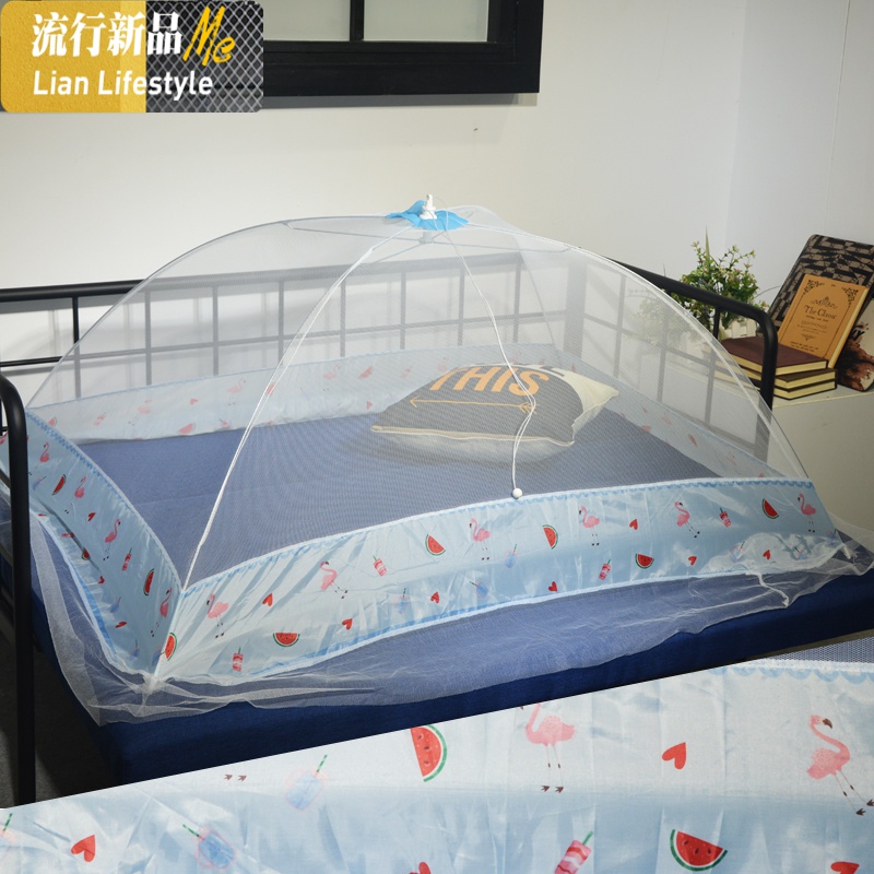 儿童蚊帐伞罩式防蚊罩便携带中号婴儿蒙古包无底可折叠雨伞型蚊帐 三维工匠高清大图