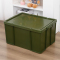 嵋里 加厚带盖直角收纳箱 不带轮子 新军绿 430x330x250mm