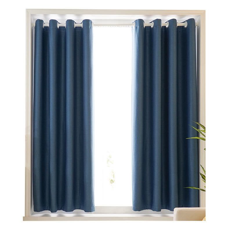 纯色遮阳窗帘布 简易免打孔安装全遮光客厅卧室成品打孔款ins图片