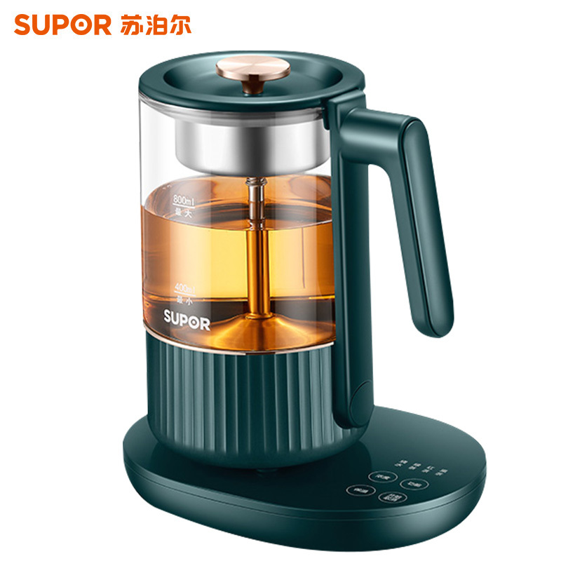 苏泊尔(SUPOR) 0.8L 小容量养生壶 黑茶煮茶器 多段保温电水壶 迷你玻璃花茶壶 SW-08C03高清大图