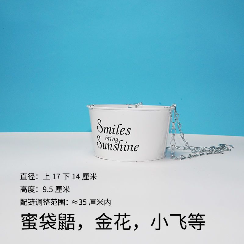 小号-圆铁挂窝-白色(金属烤漆 大悬挂陶瓷冰窝铁窝四季窝秋千松鼠龙猫花枝貂散热纳凉吊床挂窝
