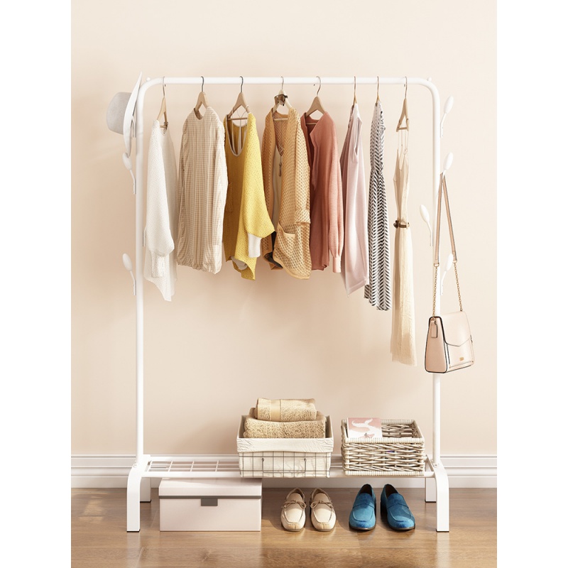 汐岩衣帽架落地卧室挂衣架宿舍家用单杆立式放衣服的架子简约现代高清大图