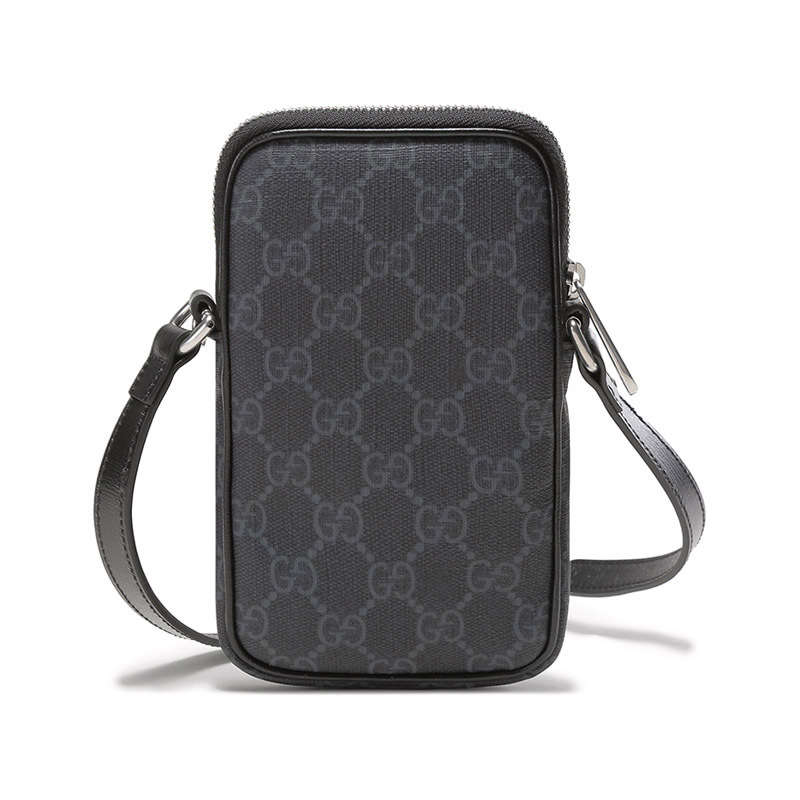 古驰gucci男士帆布配皮迷你单肩斜挎包手机包带小包70095992tcf