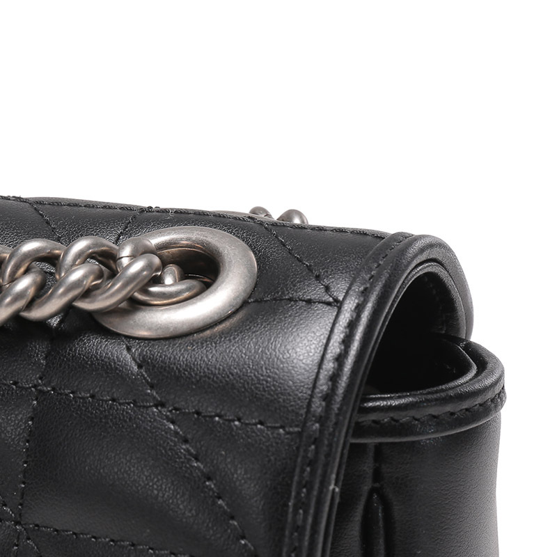 古驰gucci女士ggmarmont系列皮革双g手提单肩斜挎包迷你款446744um8an