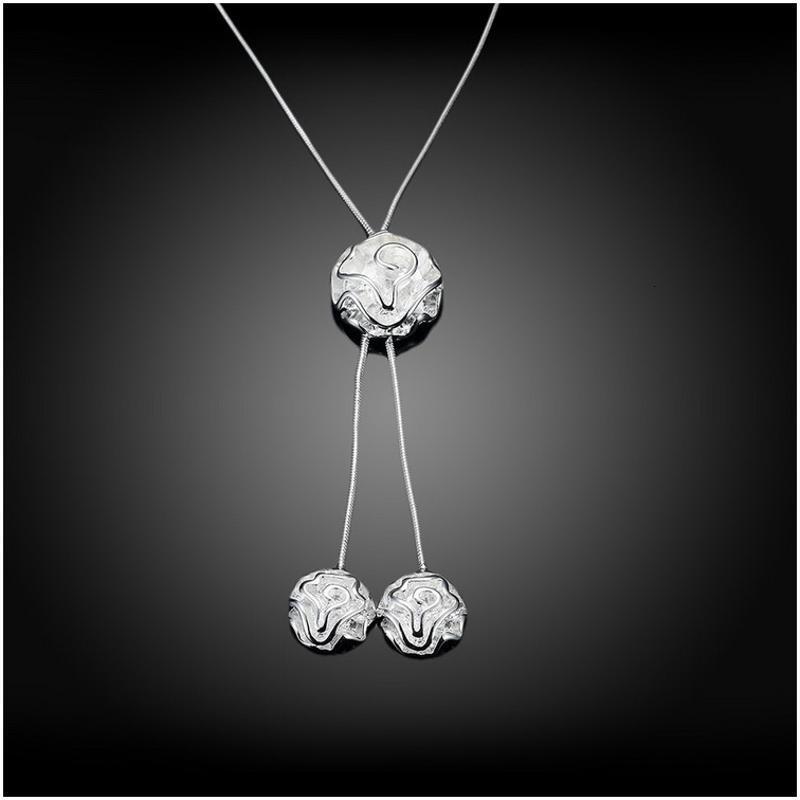 N036 Women Silver Necklace 镀925纯银女项链日韩版锁骨链潮人送女朋友七夕情人节礼物