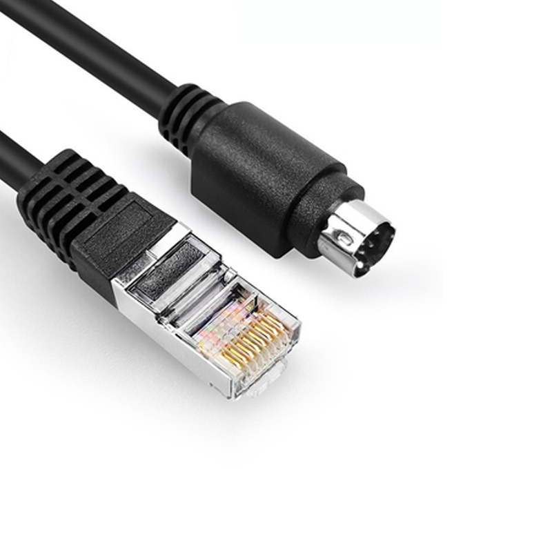 中兴T700S T800 V90 V96 V100摄像头控制线RJ45转圆8针串口线5米
