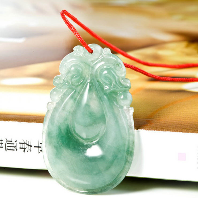 梦克拉翡翠吊坠浅绿飘花翡翠如意葫芦吊坠至淳