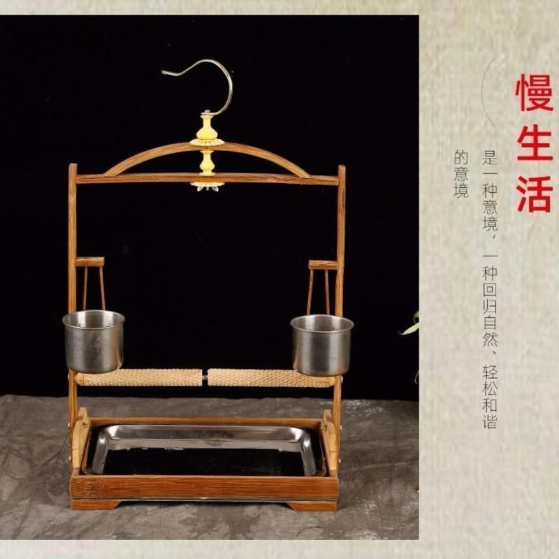 竹制圆形紫竹子鸟站架玄凤八哥画眉鸟架子绣眼靛颏站笼紫竹鸟架紫竹