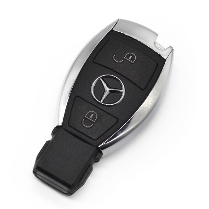 奔驰两键钥匙壳送电池奔驰c级s级e级bga智能钥匙替换外壳2键3键4键