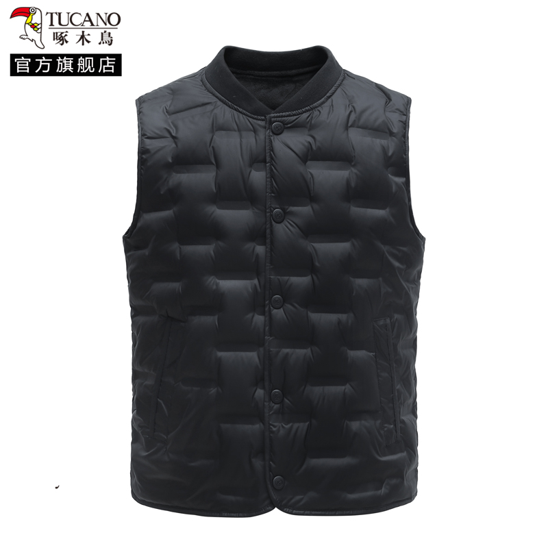 啄木鸟羽绒马甲男2024冬新款保暖内穿背心加绒加厚中老年爸爸内穿高清大图