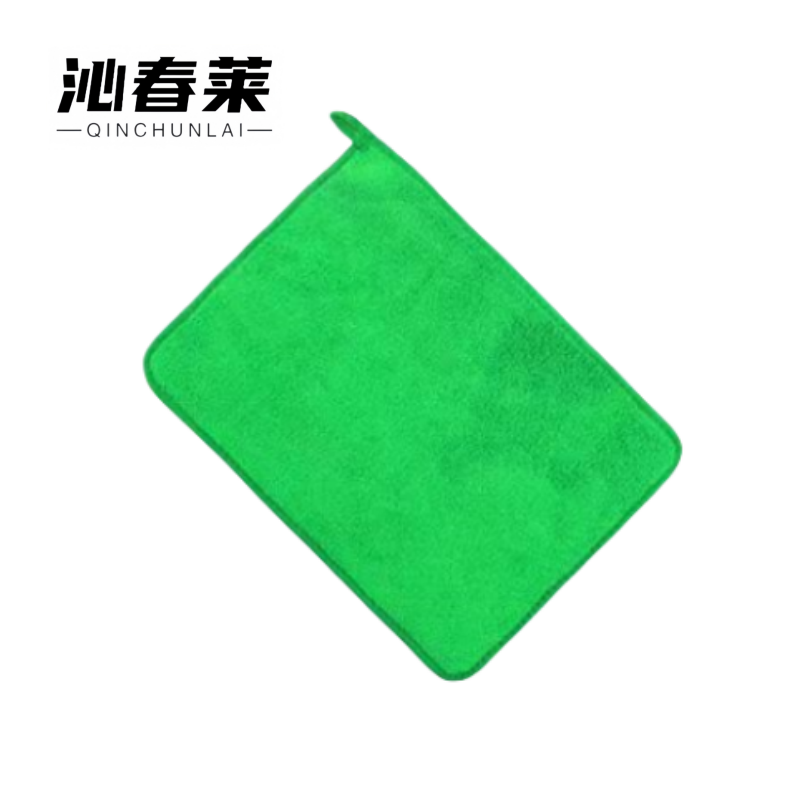 沁春莱加厚珊瑚绒抹布(绿色)30*30cm/条高清大图