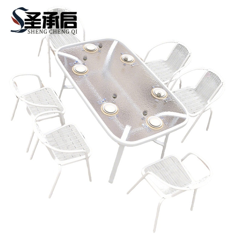 圣承启 桌椅 150cm+6椅 套高清大图