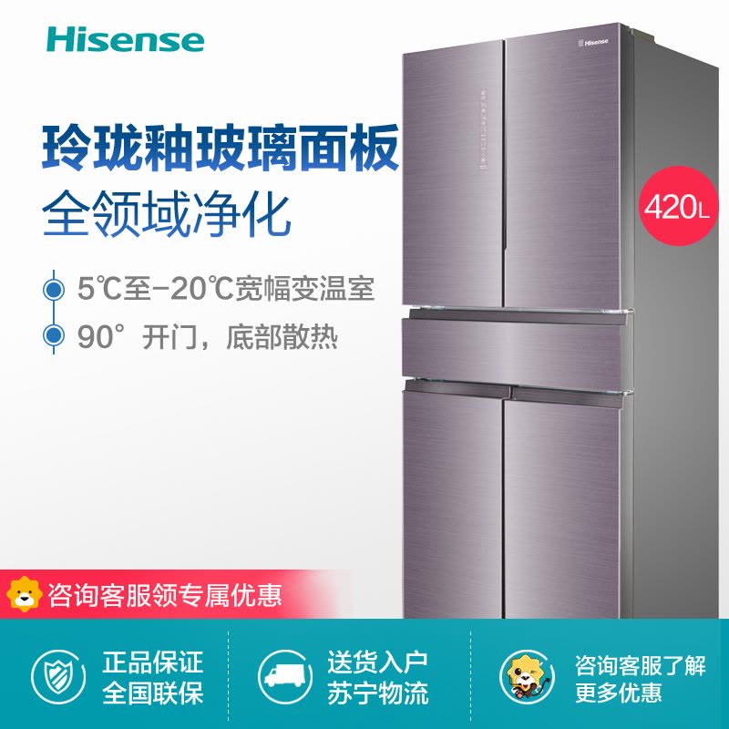 海信(Hisense)420升食神冰箱 对开门多开门 电冰箱 一级能效变频风冷无霜 BCD-420WTDGVBP图片